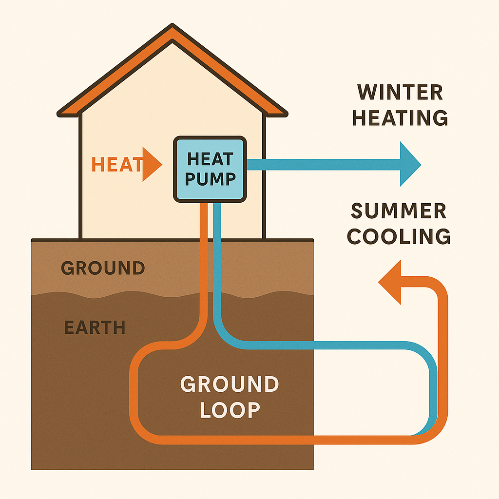 geothermal heating and cooling diagram